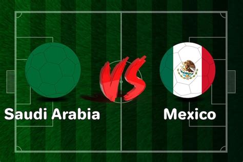 Premium Vector Saudi Arabia Vs Mexico Soccer Ball In Flag Design On