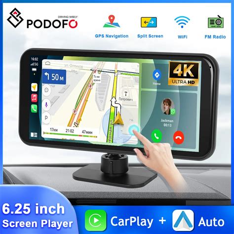 Podofo Monitor Para Salpicadero De Coche C Mara Frontal 4K Carplay