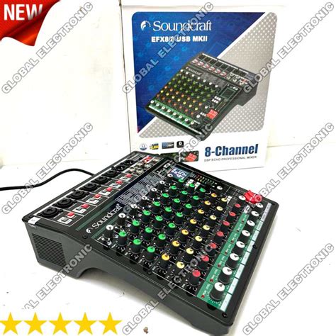 Mixer Audio Soundcraft EFX 8 8 USB MKII 8 Channel Mixing DSP Echo