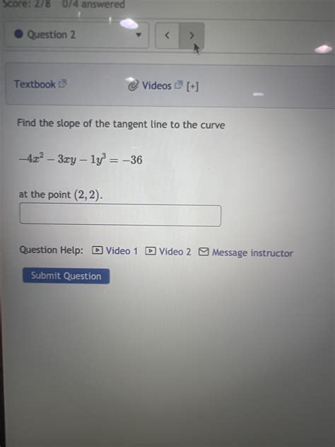 Solved Textbook [3find The Slope Of The Tangent Line To The