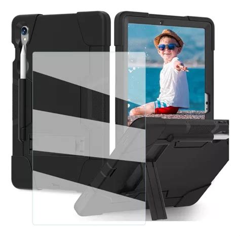 Mica Funda Para Galaxy Tab S9 Y S9 Fe Uso Rudo Base Negro Meses Sin