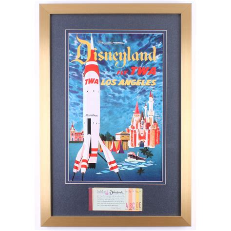 Disneyland Tomorrowland Twa Moonliner 17x25 Custom Framed Poster