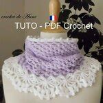 Pdf Crochet Snood Lilas Blanc Orn D Une Bordure Dentelle