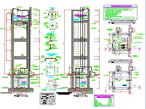 Cisterna Y Tanque Elevado En Autocad Descargar Cad Mb Bibliocad