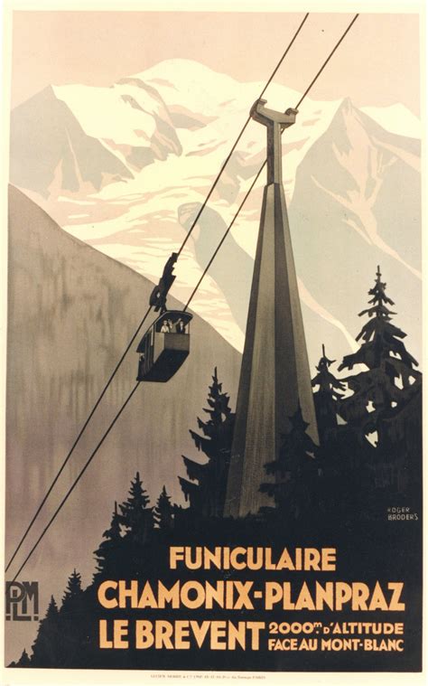 Affiche Ancienne Funiculaire Chamonix Planpraz Le Brevent Galerie 1 2 3