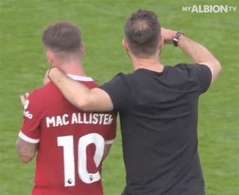 Footage Shows Brighton Boss Roberto De Zerbis Classy Gesture To Liverpool Star Alexis Mac