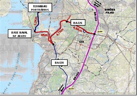 Ligação Da Br 324ba Com Rodovias Estaduais E Os Terminais Portuários