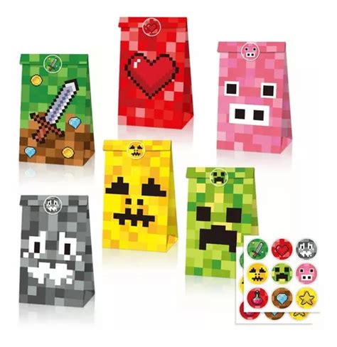 Minecraft Cajas Fiesta Dulceros Personajes Carton Box Mercadolibre