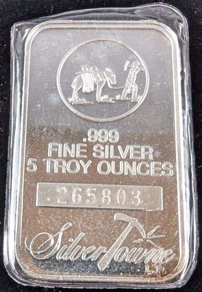 5 Oz SilverTowne Prospector Silver Bar Sealed In Package Mayo