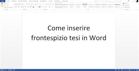 Come Inserire Frontespizio Tesi Salvatore Aranzulla