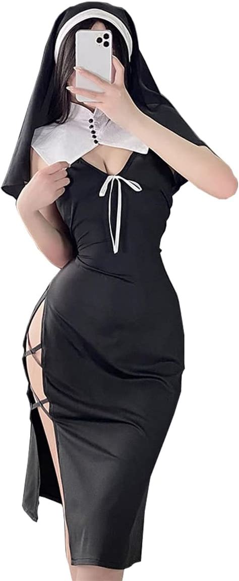 Amazon SNOMYRS Sexy Nun Costume For Women Japanese Kawaii Lingerie Halloween Bodysuit Women