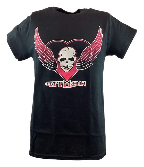 The Hitman Bret Hart Skull Wings Logo Mens T Shirt XL Walmart