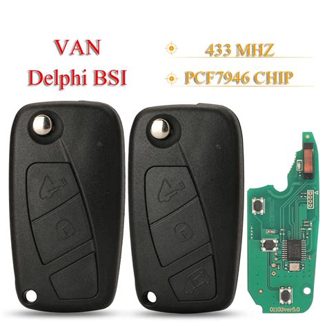 Jingyuqin Flip Remote Car Key For VAN Fiat Fiorino 500 Doblo Grande