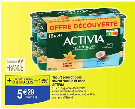 Promo Yaourt Probiotiques Saveur Vanille Et Coco ACTIVIA Chez Migros