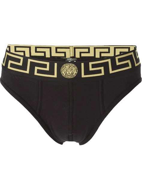 Lyst Versace Greca Waistband Briefs In Black For Men