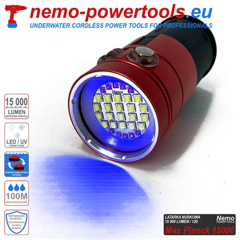 Latarka nurkowa 15000 lumenów Nemo Powertools eu