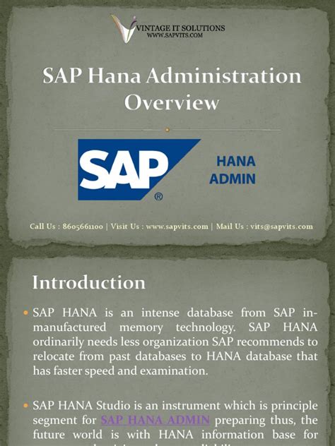 Sap Hana Administration Guide Sap Hana Admin Pdf Sap Se Oracle