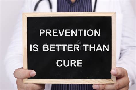 Prevention Is Better Than Cure Text On Chalkboard Near Medical Object And Symbols Stock Image