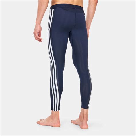 Buy Adidas Mens Techfit 3 Stripes Training Long Tights Blue In Dubai