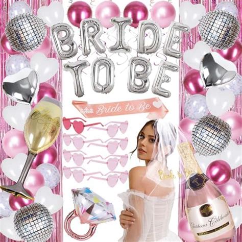 Jollylife 94pcs Bachelorette Party Decorations Bridal Shower Decor Include Sash