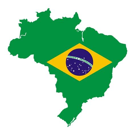 Map Brazil Brazilian Flag All Objects Shadows Background Different