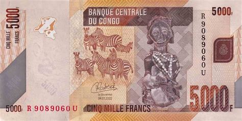 Congo Democratic Republic New Sig Date 04 01 2022 5 000 Franc Note