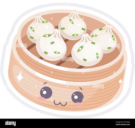 Chinese Dim Sum Cute Kawaii Vector Character Stock Vector Image Art