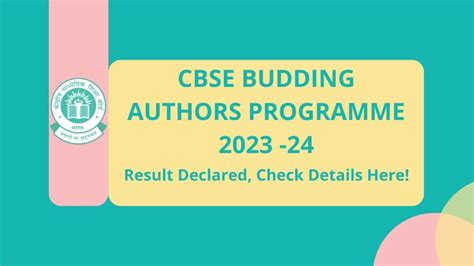 Cbse Budding Authors Programme 2023 24 Results Announced Edukraze