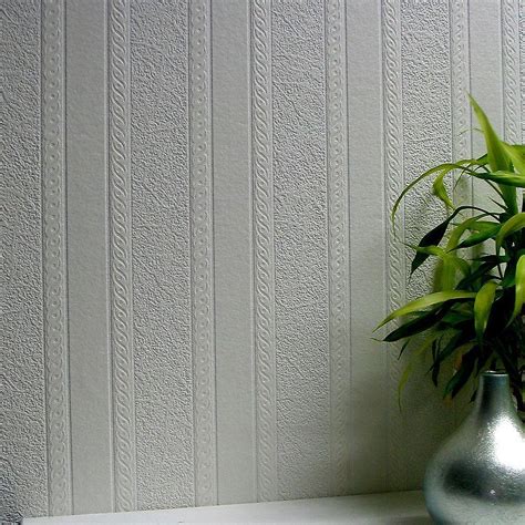 Anaglypta White Paintable Marble Stripe Wallpaper Vinyl Wall Washable