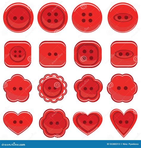 Set of Buttons in Different Designs Stock Vector - Illustration of