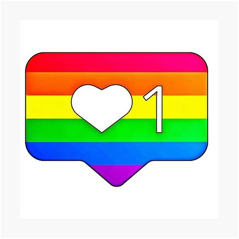 Lámina fotográfica Día del orgullo gay y lésbico arcoiris banderas y corazones de QuoteMan