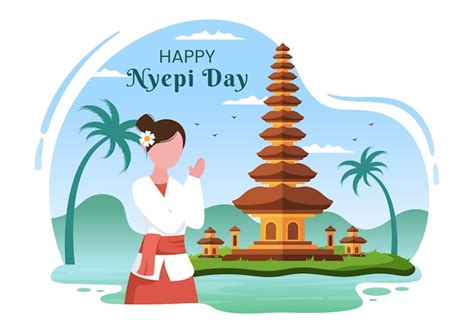 Premium Vector Happy Nyepi Day Or Balis Silence For Hindu Ceremonies