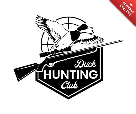 Modèle de conception de logo de club de chasse au canard Modèle de