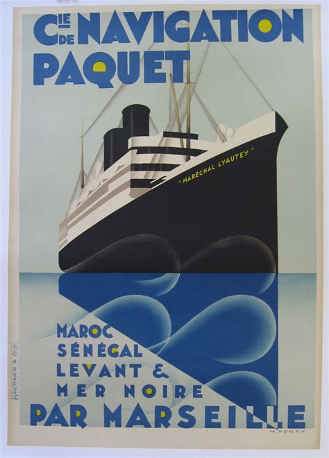 Cie De Navigation Paquet Par MarseilleI Affiches De Voyage