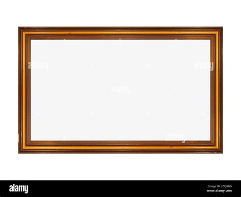 Wooden frame, widescreen 16:9 format, isolated on white Stock Photo - Alamy