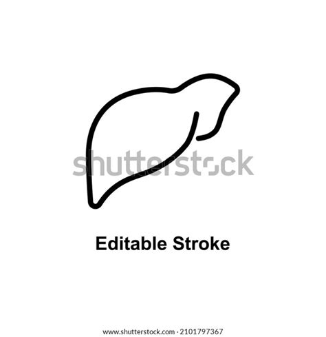 Human Liver Icon Designed Outline Style Stock Vector Royalty Free 2101797367 Shutterstock