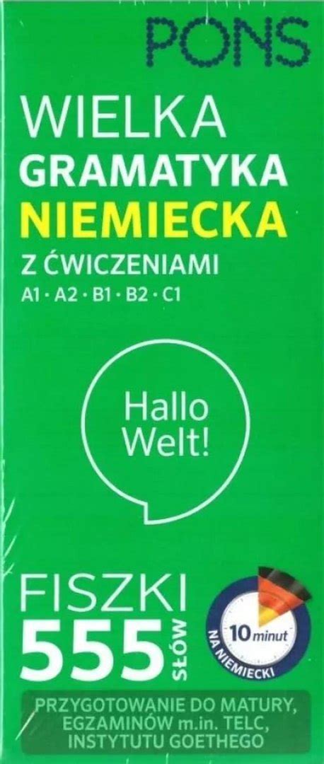 FISZKI 555 Wielka gramatyka Niemiecka z ćw A1 C1 W 2 PONS