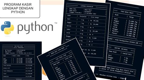 Program Kasir Sederhana Terlengkap Dengan Python Free Source Code