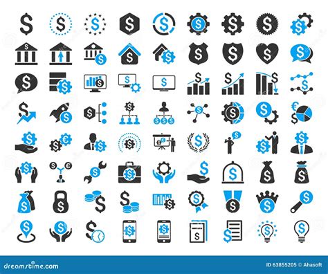 Financial Business Icon Set Stock Vector Illustration Of Chart Hands