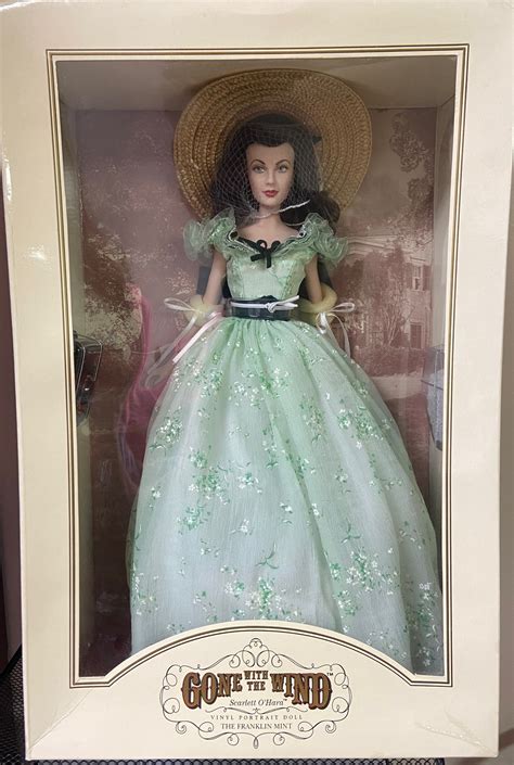 Franklin Mint Gone With The Wind Scarlett O Hara Vinyl Doll BBQ Dress