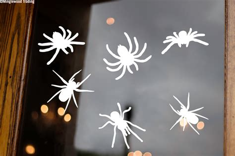 Sheet Set Of 6 Spiders Vinyl Stickers Halloween Spooky V1 Die Cut Decals