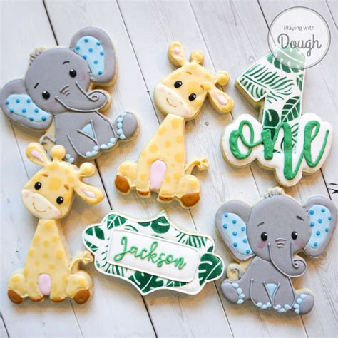 Baby Safari Animal Cookies — Playing With Dough