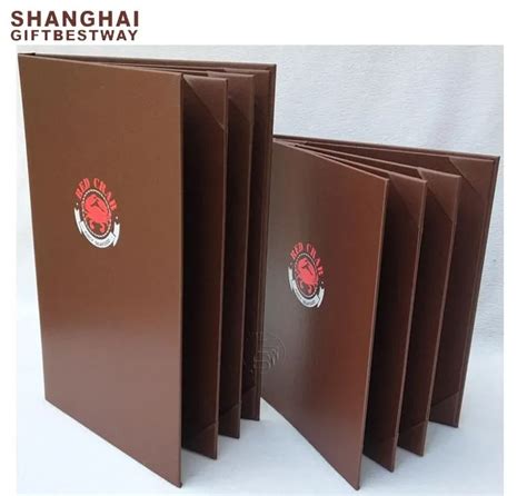 High Quality Panels Food Menu In English Black Pu Leather Restaurant