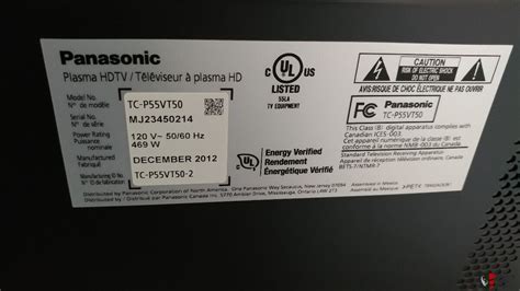 Panasonic Tc P55vt50 Calibrated Smart Viera 55 3d Plasma Photo 1553160 Uk Audio Mart