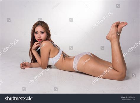 Sexy Asian Woman White Lingerie On Stock Photo Shutterstock