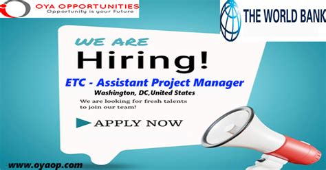 Etc Intern Assistant Project Manager In United States Oya