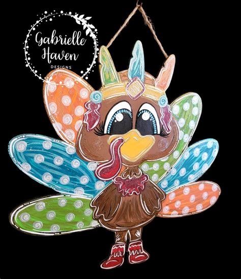 Turkey Door Hanger Front Door Sign Turkey Door Decor Turkey Door