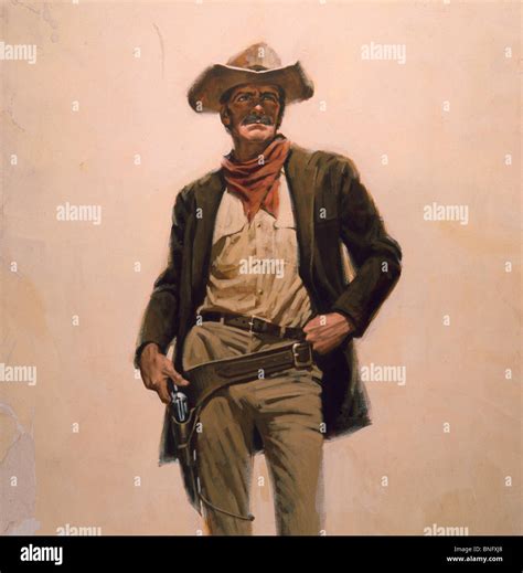 Portrait of cowboy, oil painting Stock Photo - Alamy