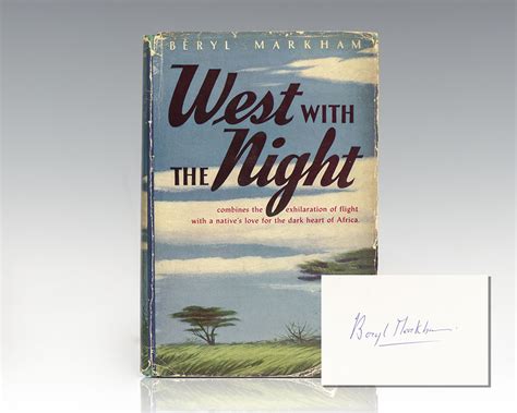 West With the Night Beryl Markham First Edition Signed