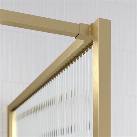 Opulence Reeded Glass Brushed Gold Shower Screen Id E Salle De Bain